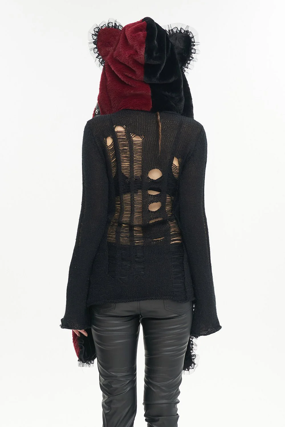 Creepy Cuddles Bear Ear Hat [RED/BLACK] - Image 5