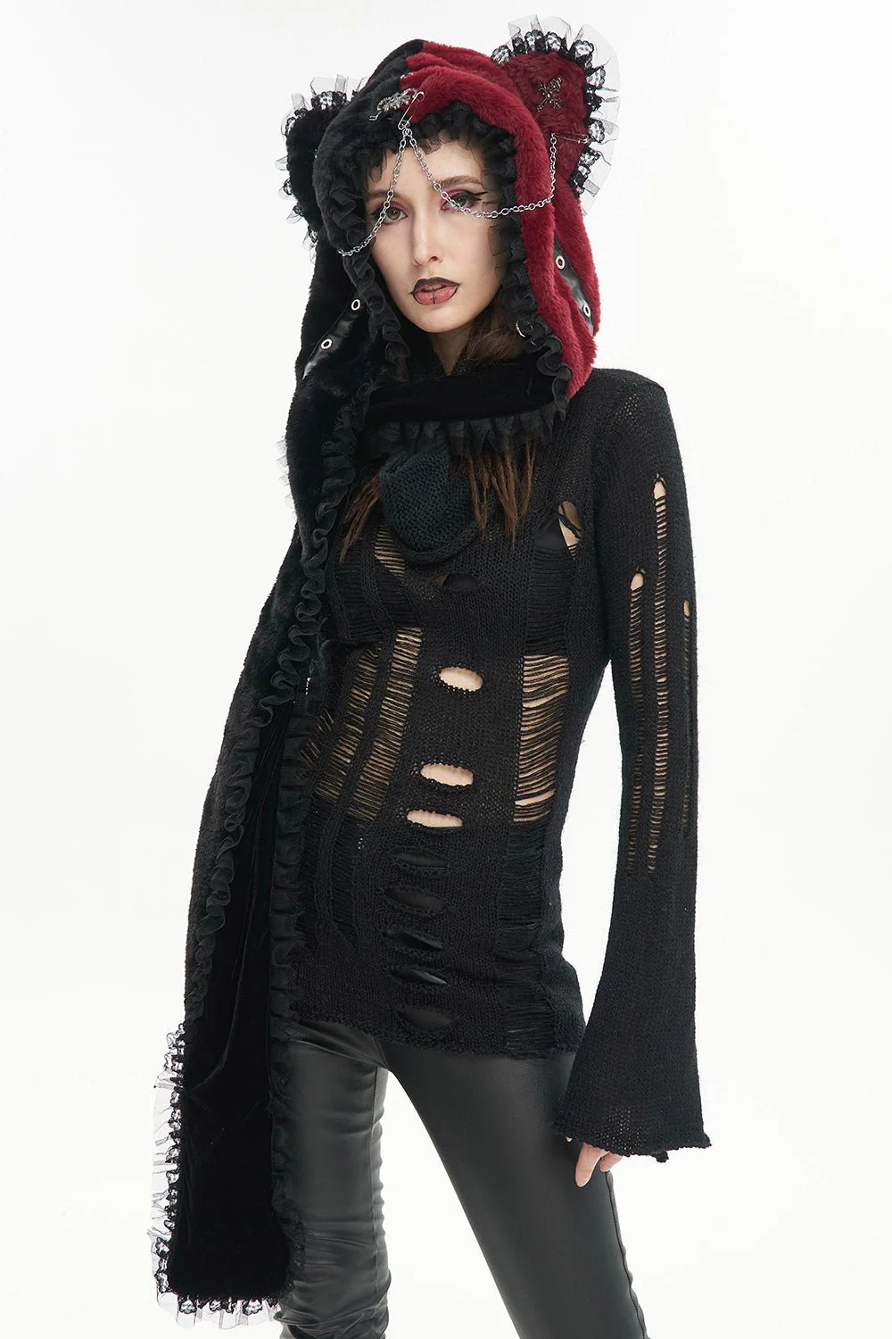 Creepy Cuddles Bear Ear Hat [RED/BLACK] - Image 6