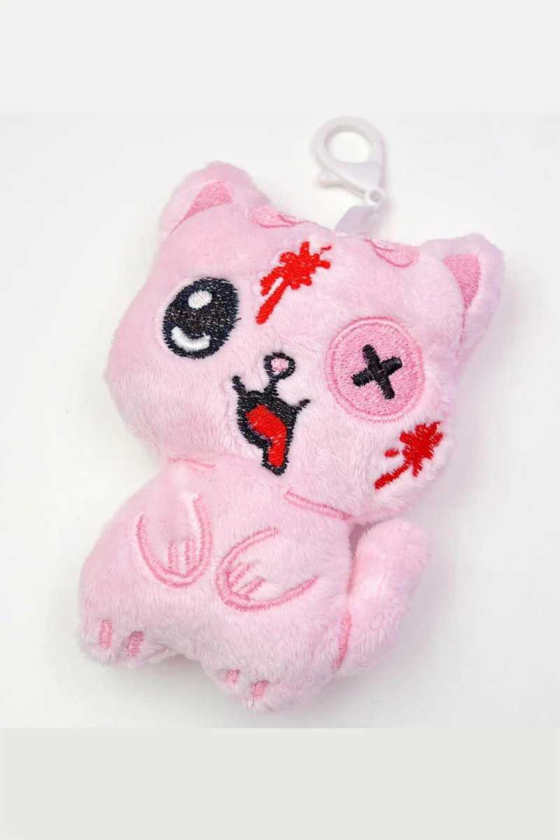 Creepy Cute Gurokawa Chibi Kitty Plush Bag Charm Keychain - Image 3