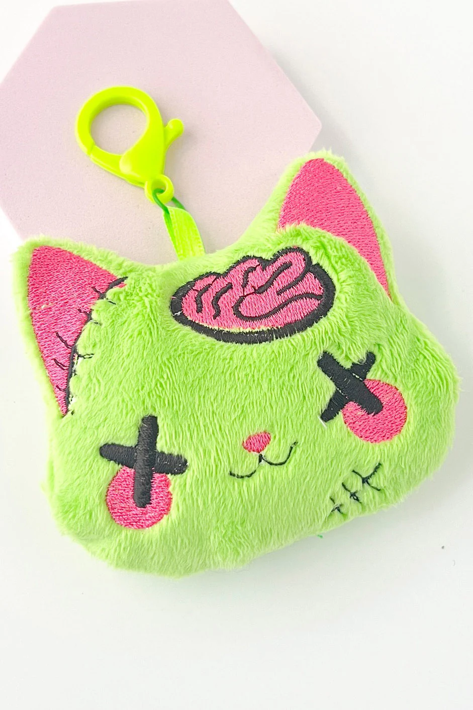 Creepy Cute Kawaii Zombie Cat Plush Bag Charm Keychain - Image 3