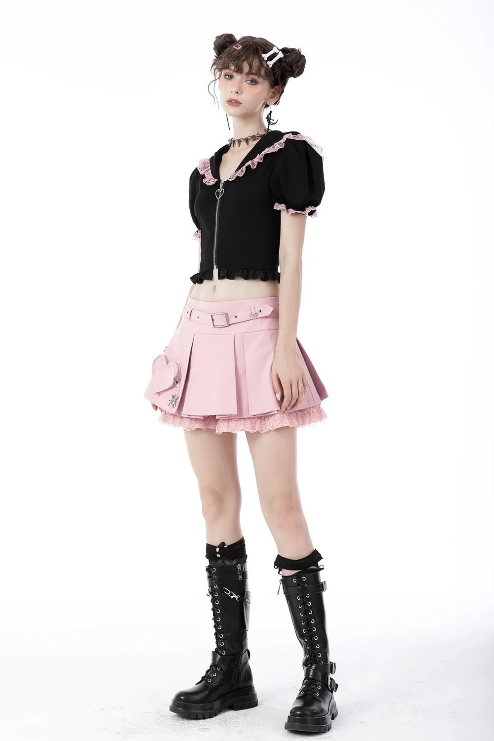 Creepy Kawaii Cat Crop Top - Image 4