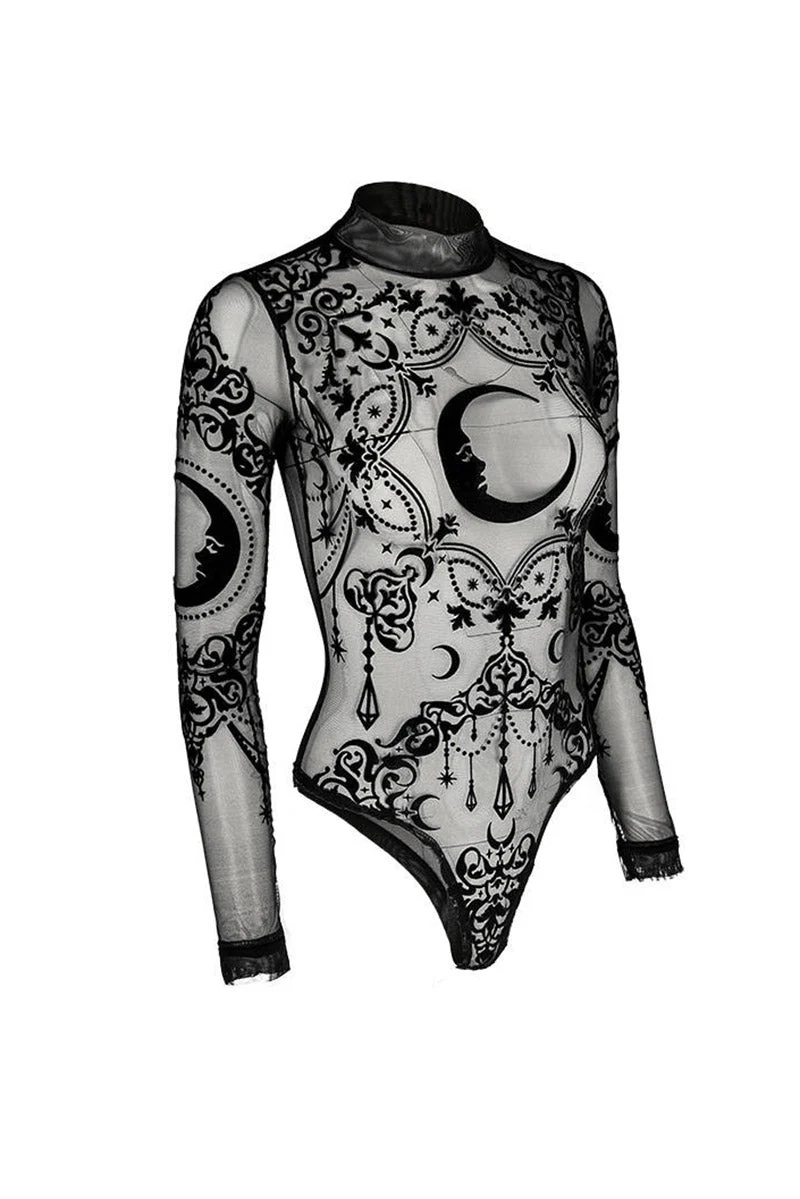 Crescent Moon Mesh Bodysuit - Image 2