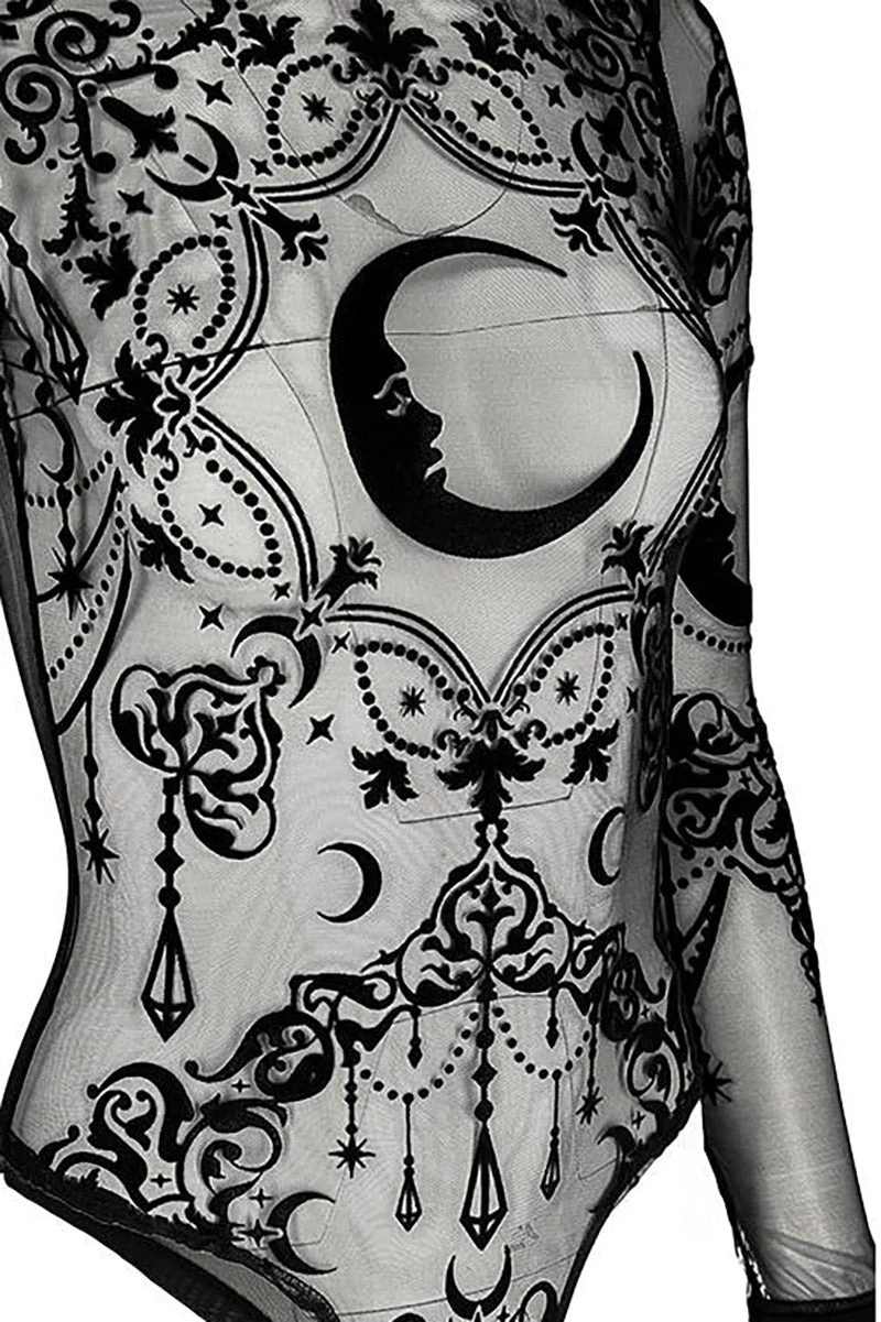Crescent Moon Mesh Bodysuit - Image 3
