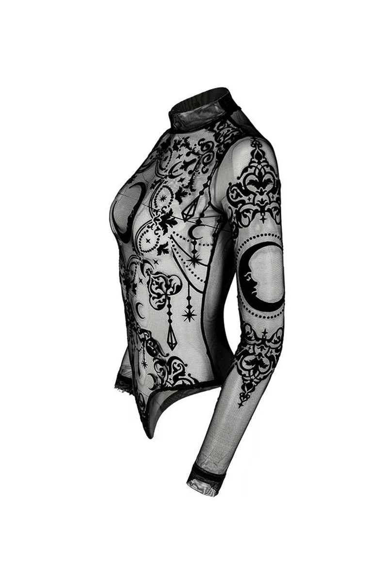 Crescent Moon Mesh Bodysuit - Image 4