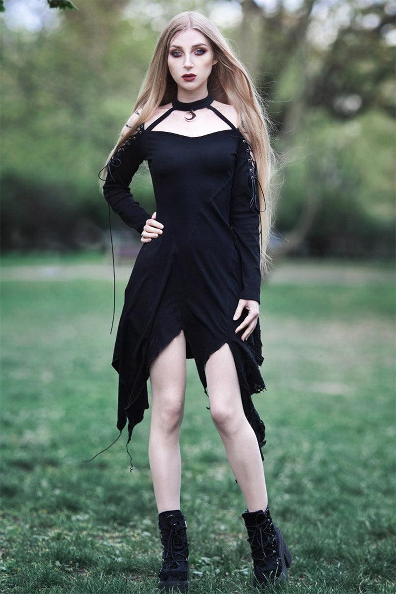 Crescent Moon Witch Distressed Dress - Image 2