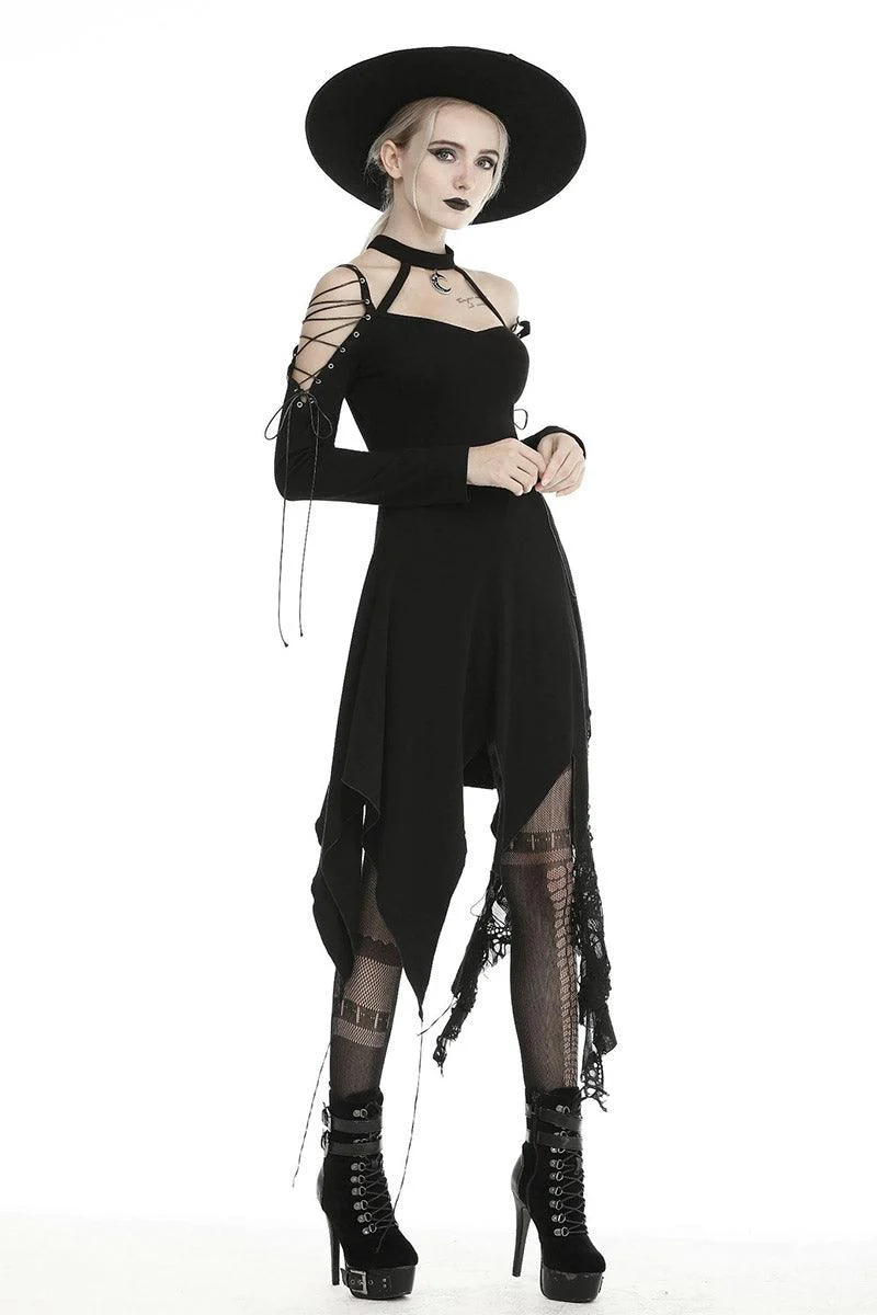 Crescent Moon Witch Distressed Dress - Image 5