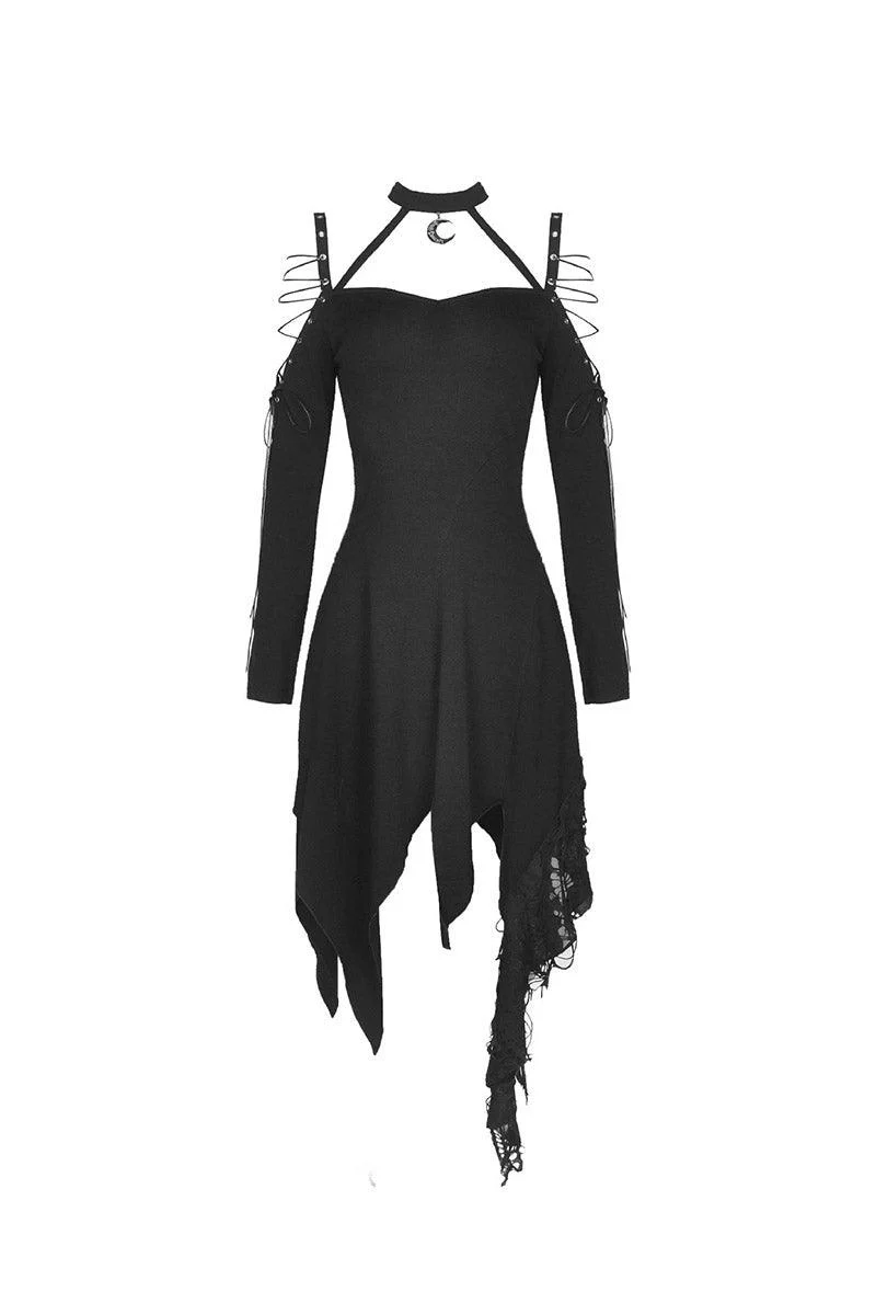 Crescent Moon Witch Distressed Dress - Image 7