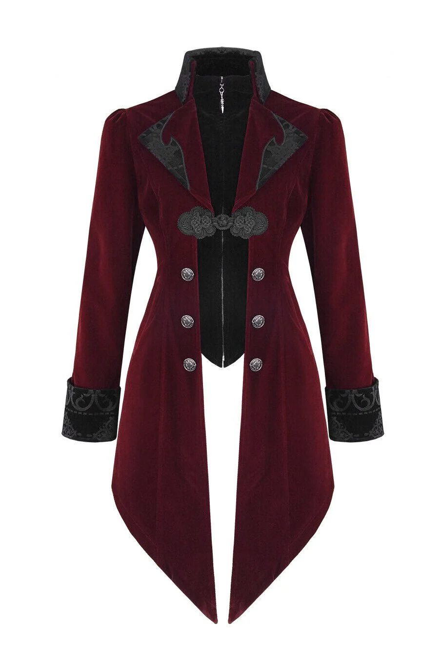 Crimson Blood Victorian Goth Coat - Image 4
