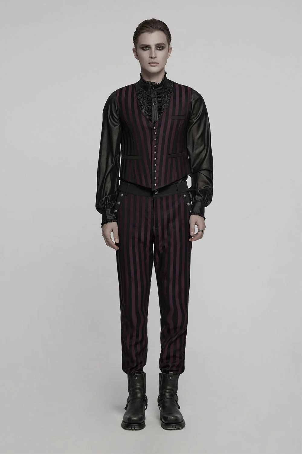 Crimson Manor Striped Pants [Black/Red] - Image 4