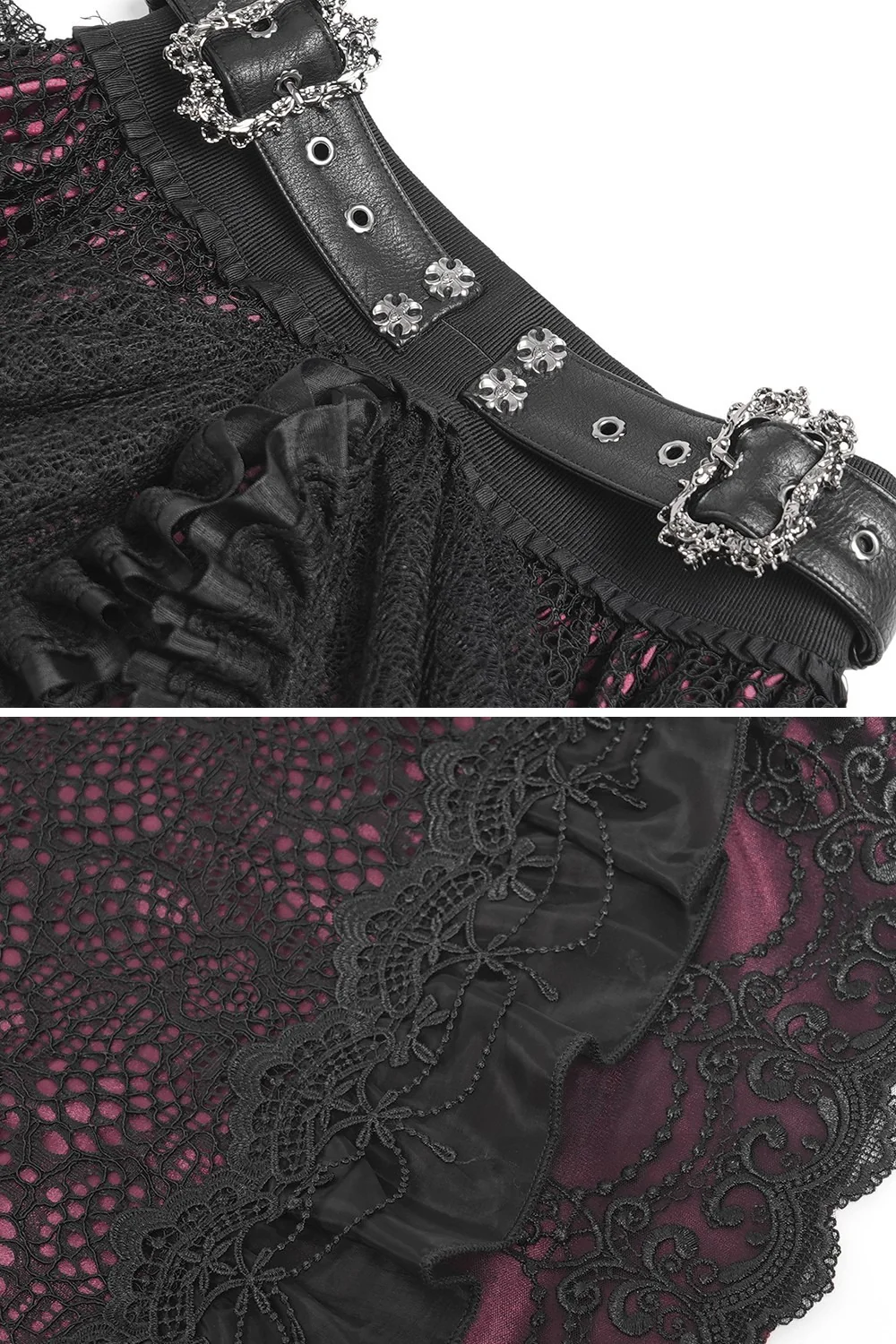 Crimson Veil Ruffle Skirt - Image 8
