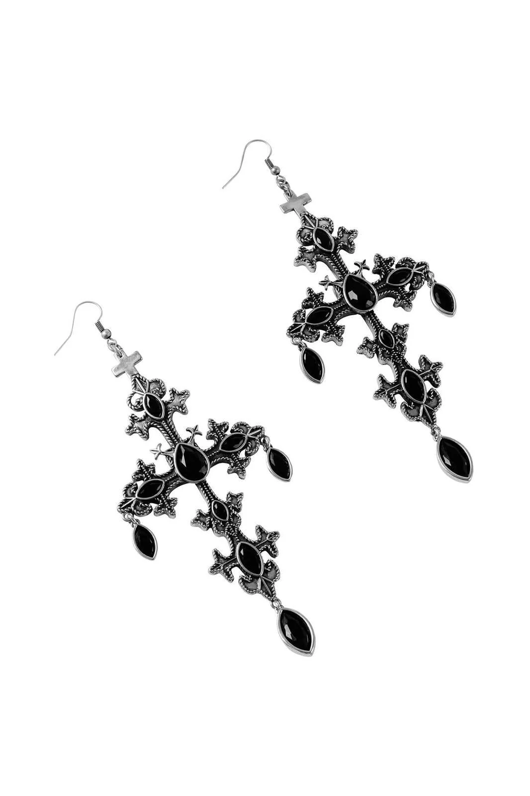 Crossed Desire Earrings [Silver] - Image 2