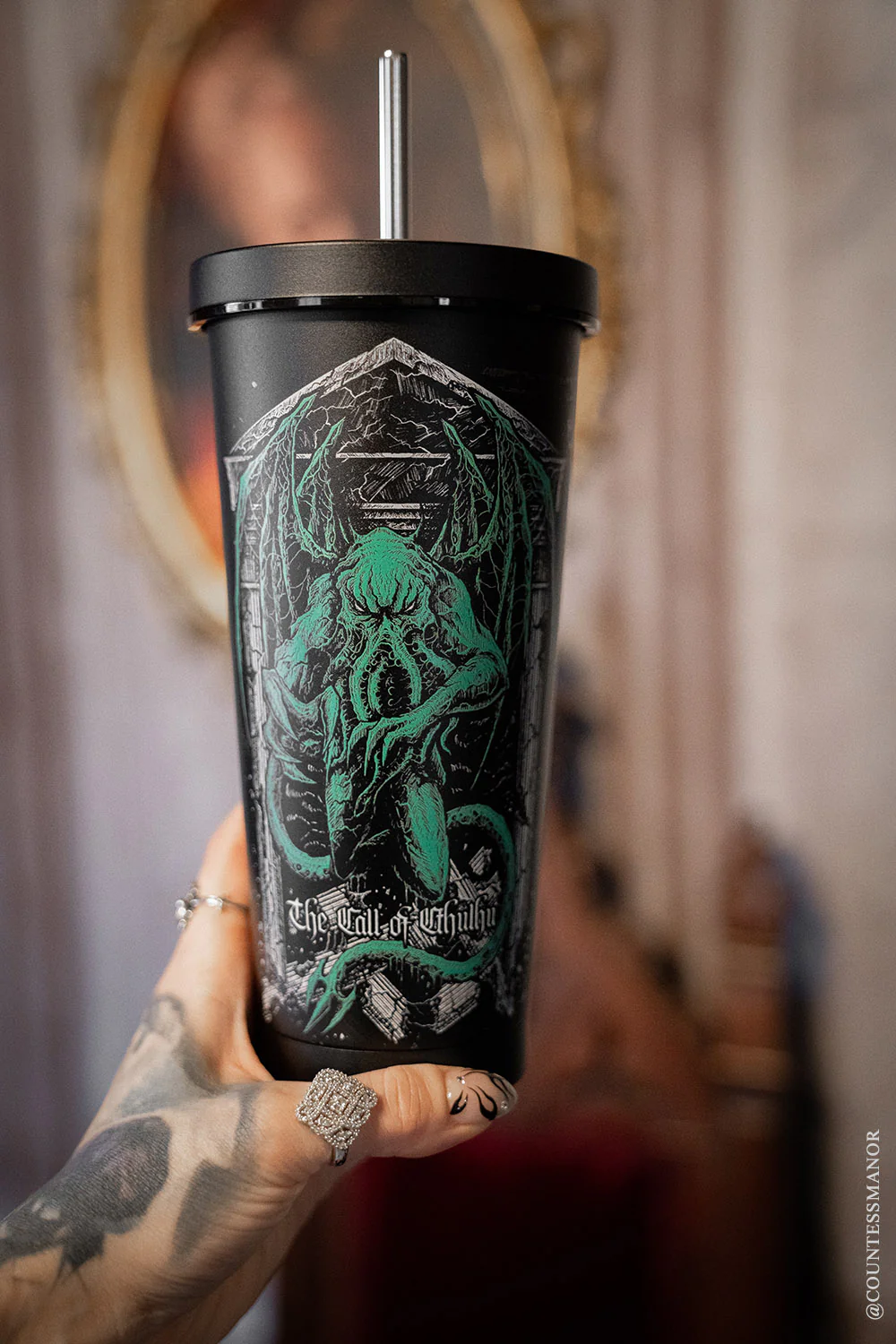 Cthulhu Cold Brew Tumbler with Straw