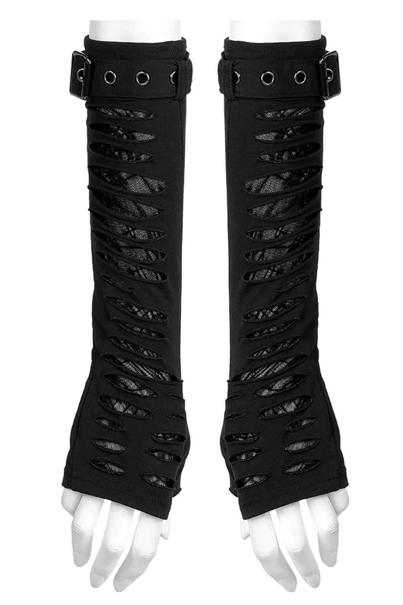 Cut Up Grunge Gloves [BLACK] - Image 2