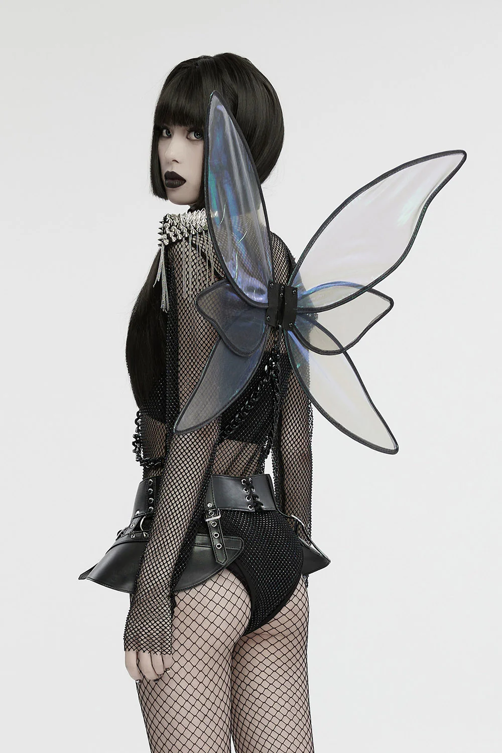 Cyberpunk Chain & Choker Fairy Wings Harness - Image 5