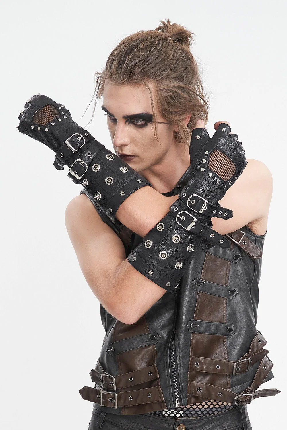 Cyberpunk Spiked Gloves - Image 3