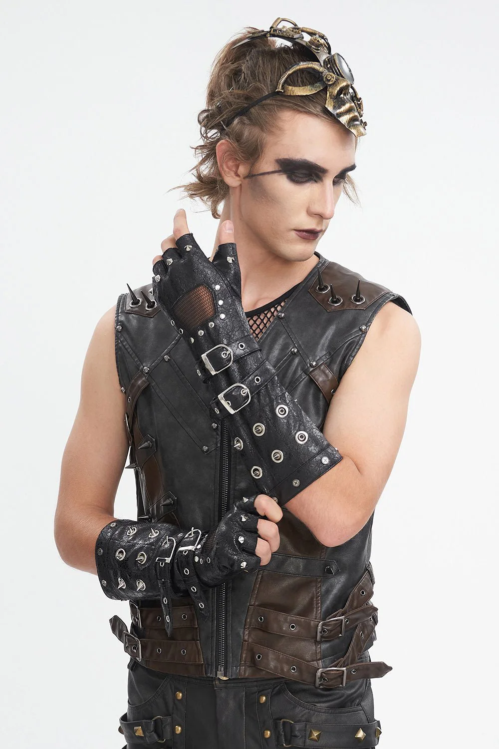 Cyberpunk Spiked Gloves - Image 4