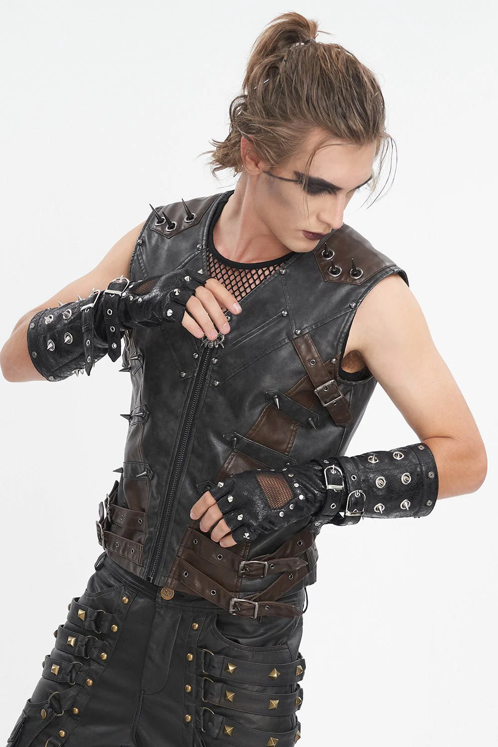 Cyberpunk Spiked Gloves - Image 5