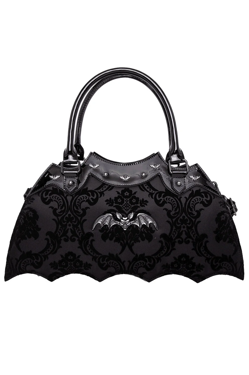 Damask Bat Handbag [Black]