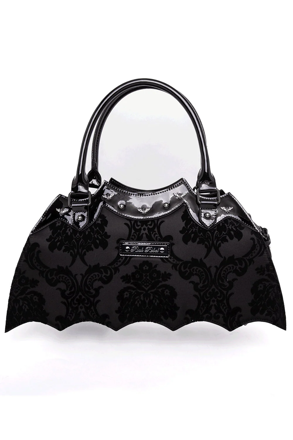 Damask Bat Handbag [Black] - Image 4