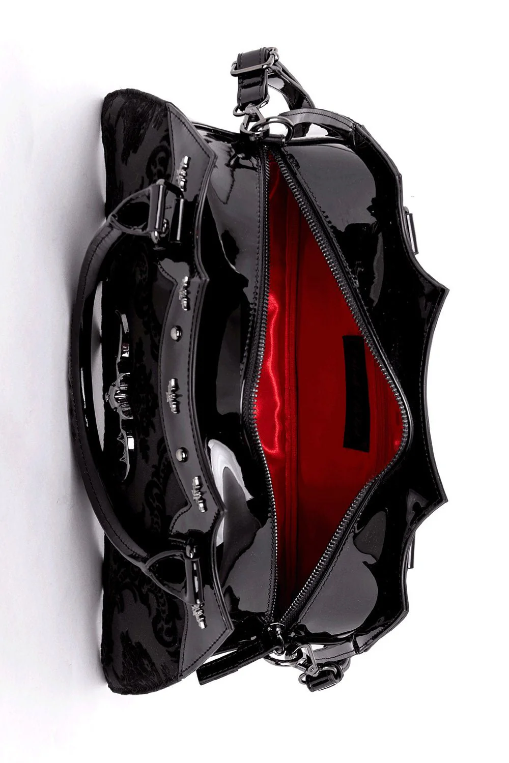 Damask Bat Handbag [Black] - Image 5