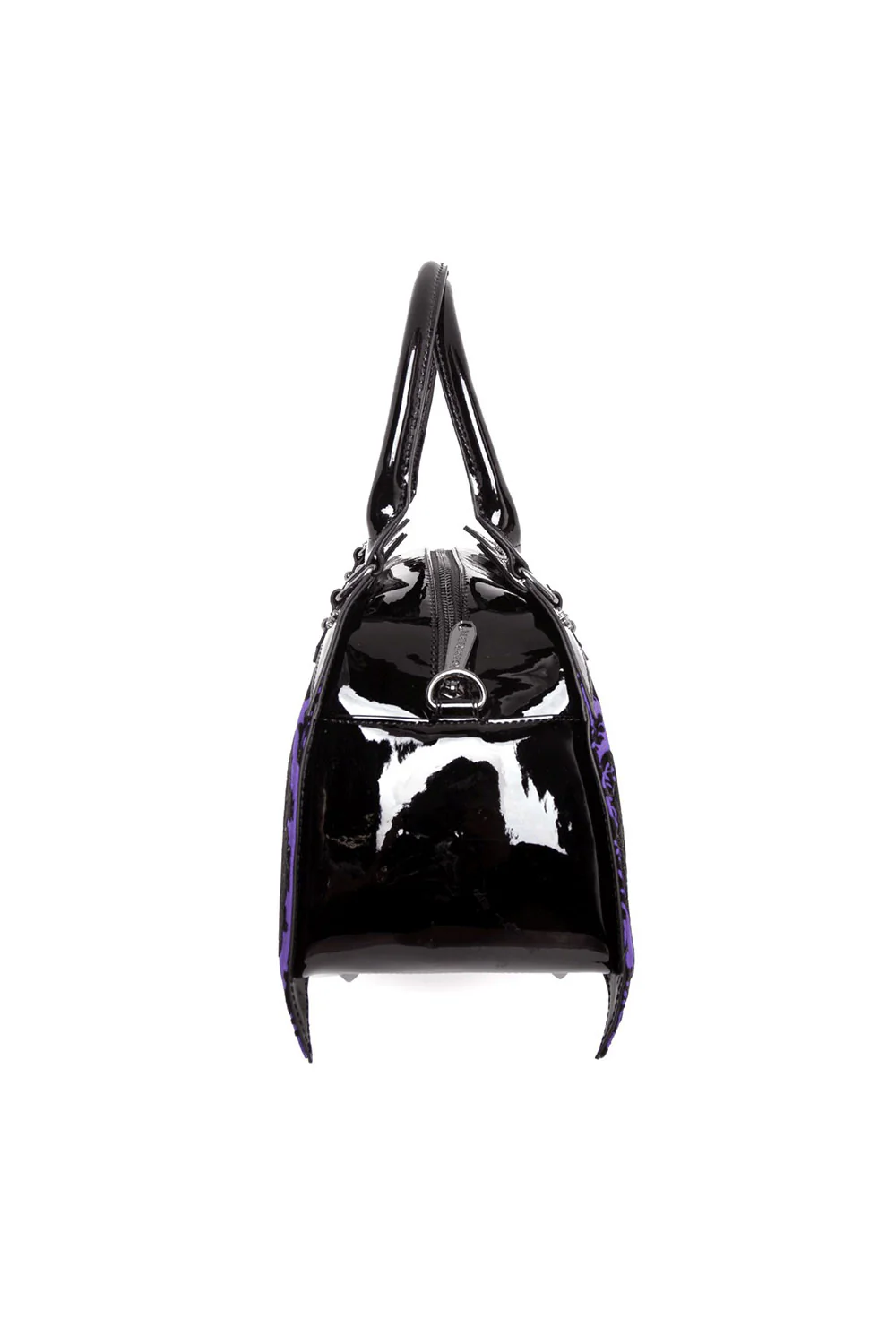 Damask Bat Handbag In Violet - Image 3