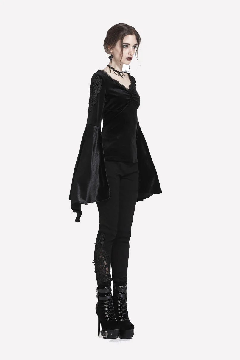 Dark Carriage Flared Long Sleeve Top - Image 4