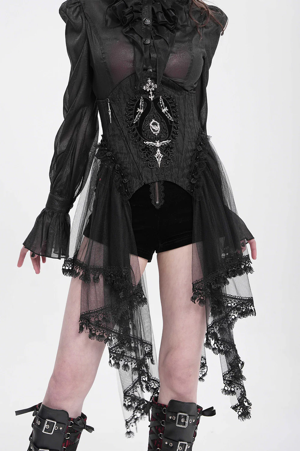 Dark Charms Mesh Underbust Corset - Image 2