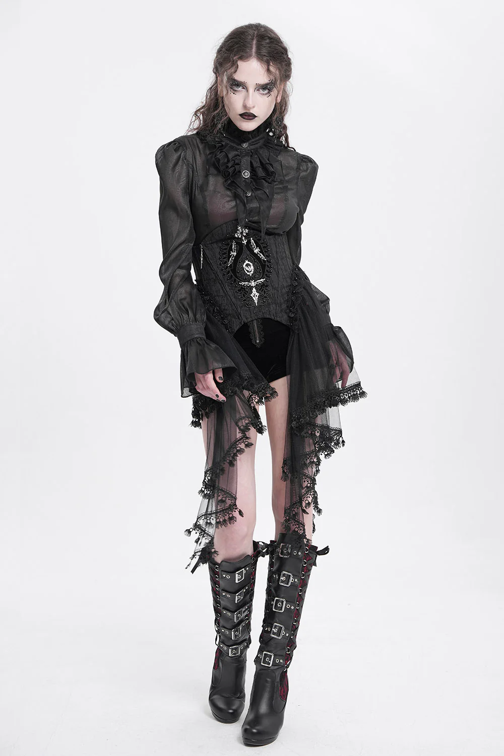 Dark Charms Mesh Underbust Corset - Image 4