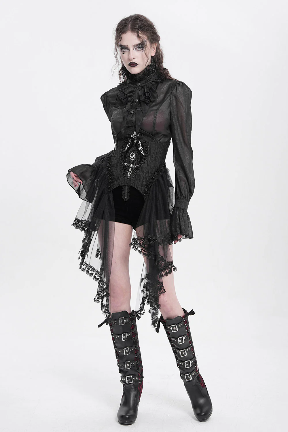 Dark Charms Mesh Underbust Corset - Image 5