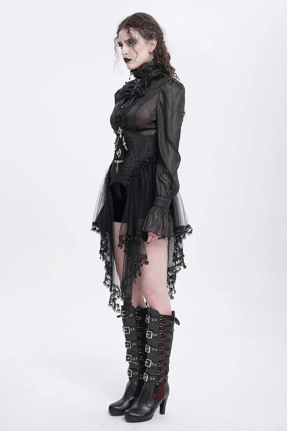 Dark Charms Mesh Underbust Corset - Image 6