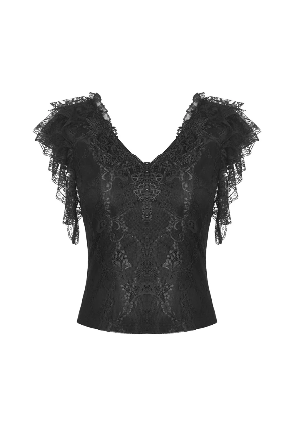 Dark Coquette Layered Ruffle Top - Image 5
