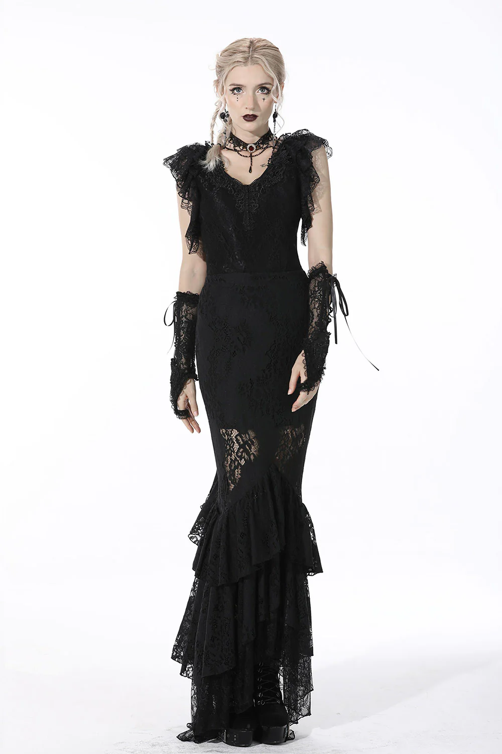 Dark Coquette Layered Ruffle Top - Image 7