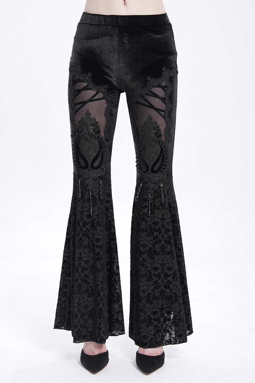 Dark Countess Embroidered Velvet Flares