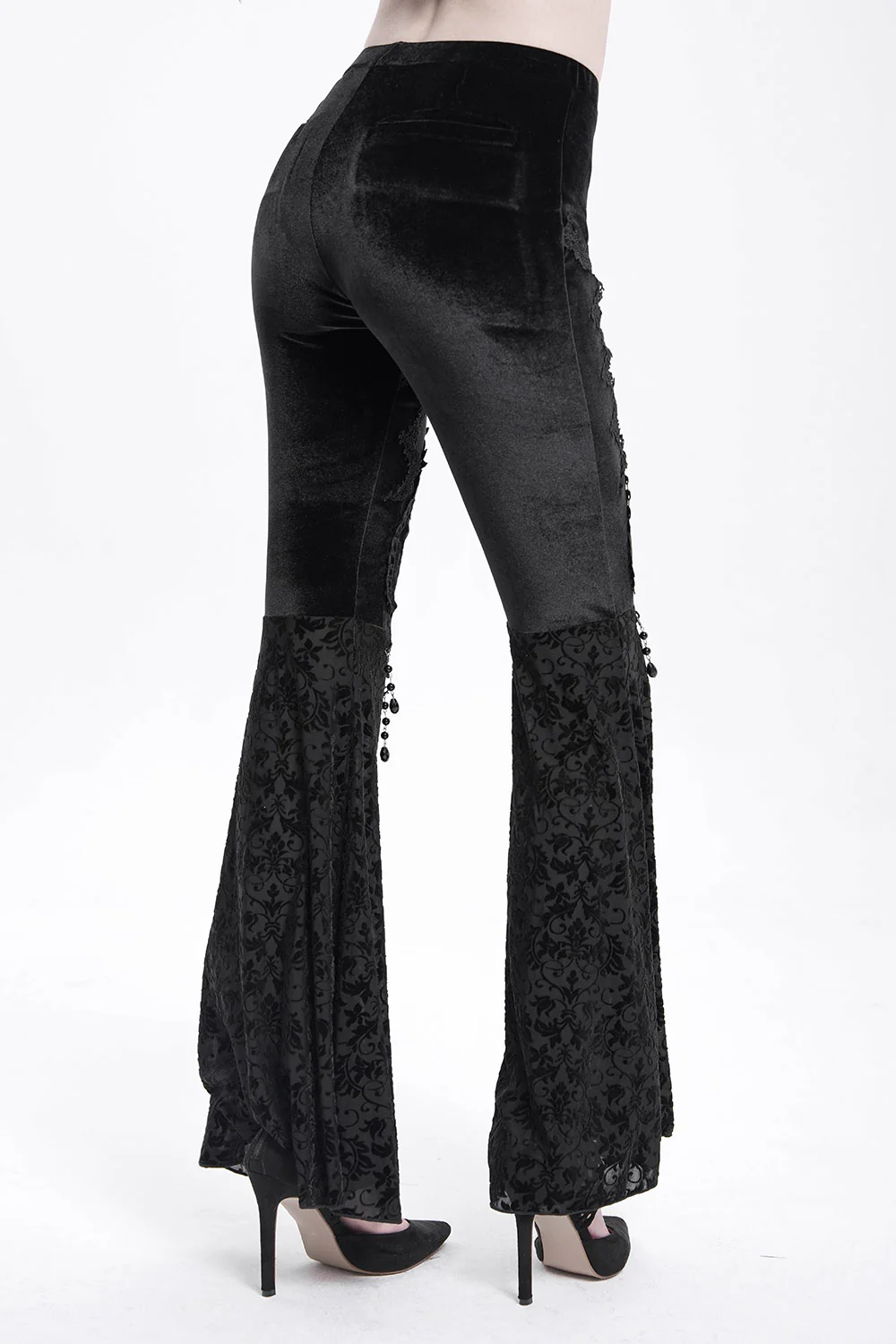 Dark Countess Embroidered Velvet Flares - Image 5