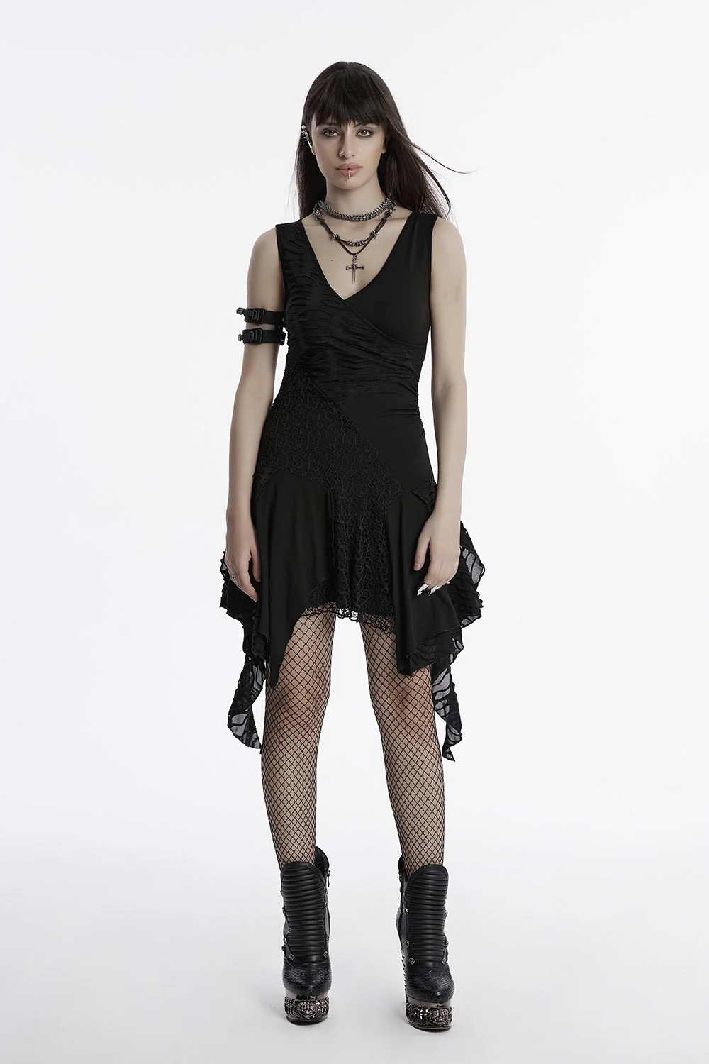 Dark Fairy Irregular Sleeveless Dress - Image 2