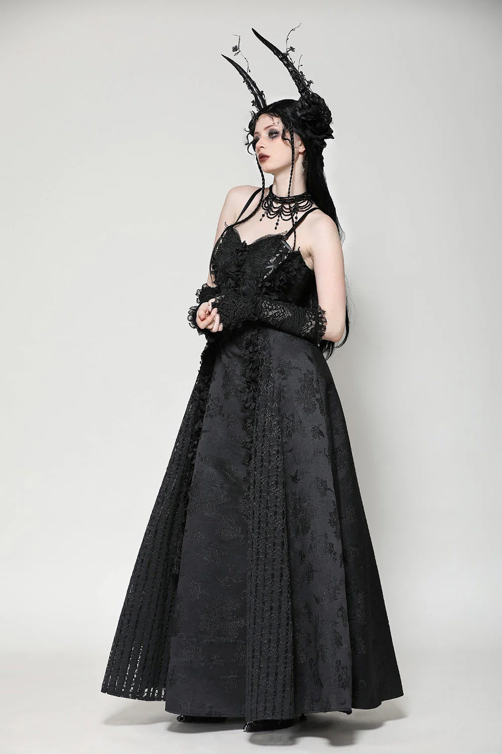 Dark Fairydom Floral Goth Gown - Image 5
