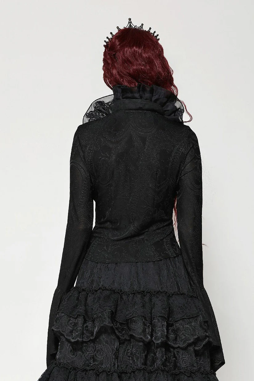 Dark Palace Ruffle Long Sleeve Top - Image 5