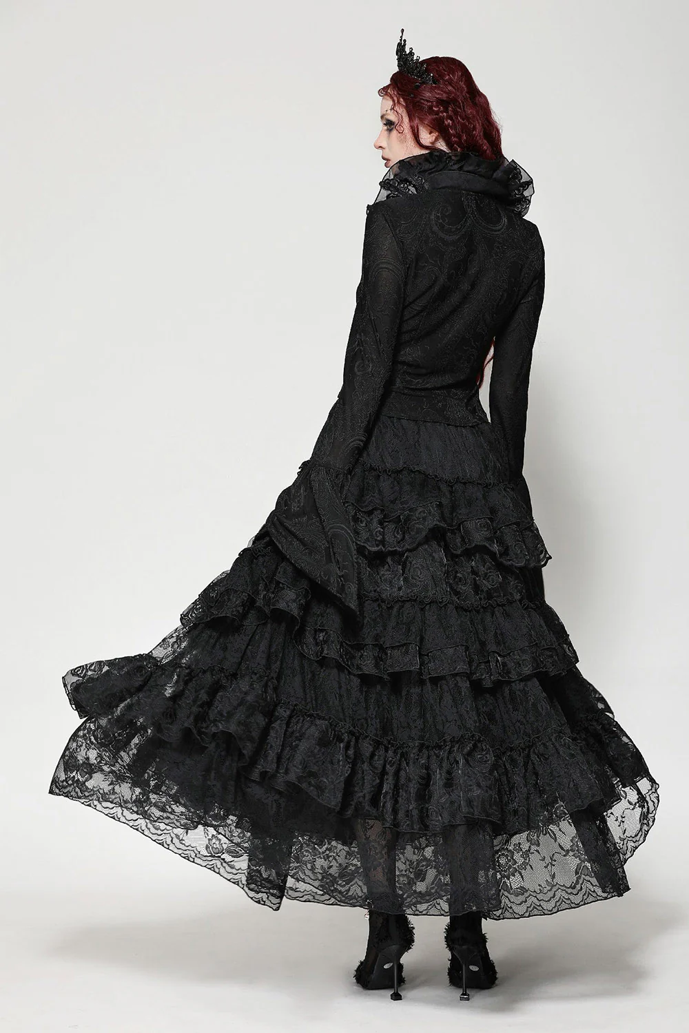 Dark Palace Ruffle Long Sleeve Top - Image 8