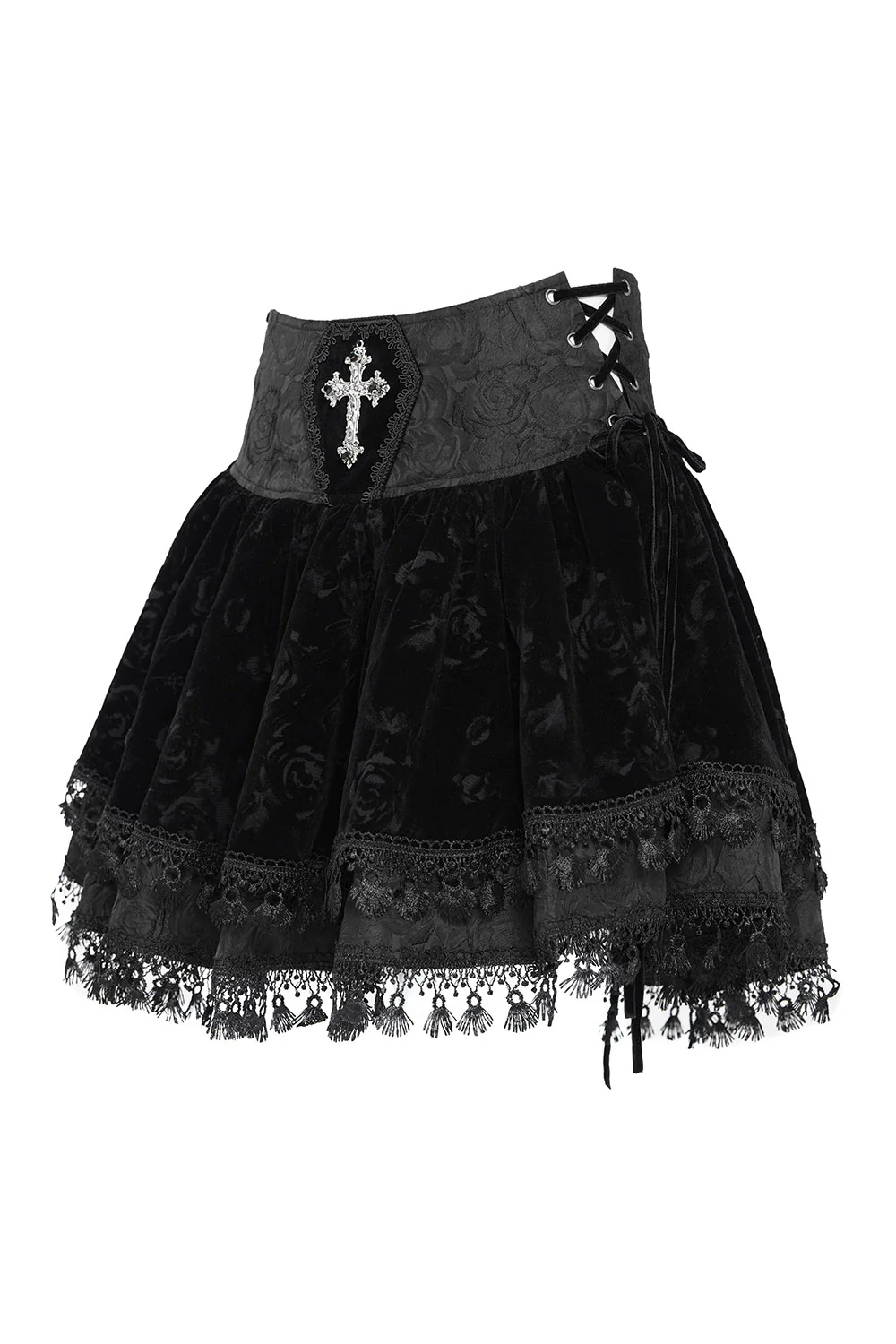 Dark Petals Flared Mini Skirt - Image 3