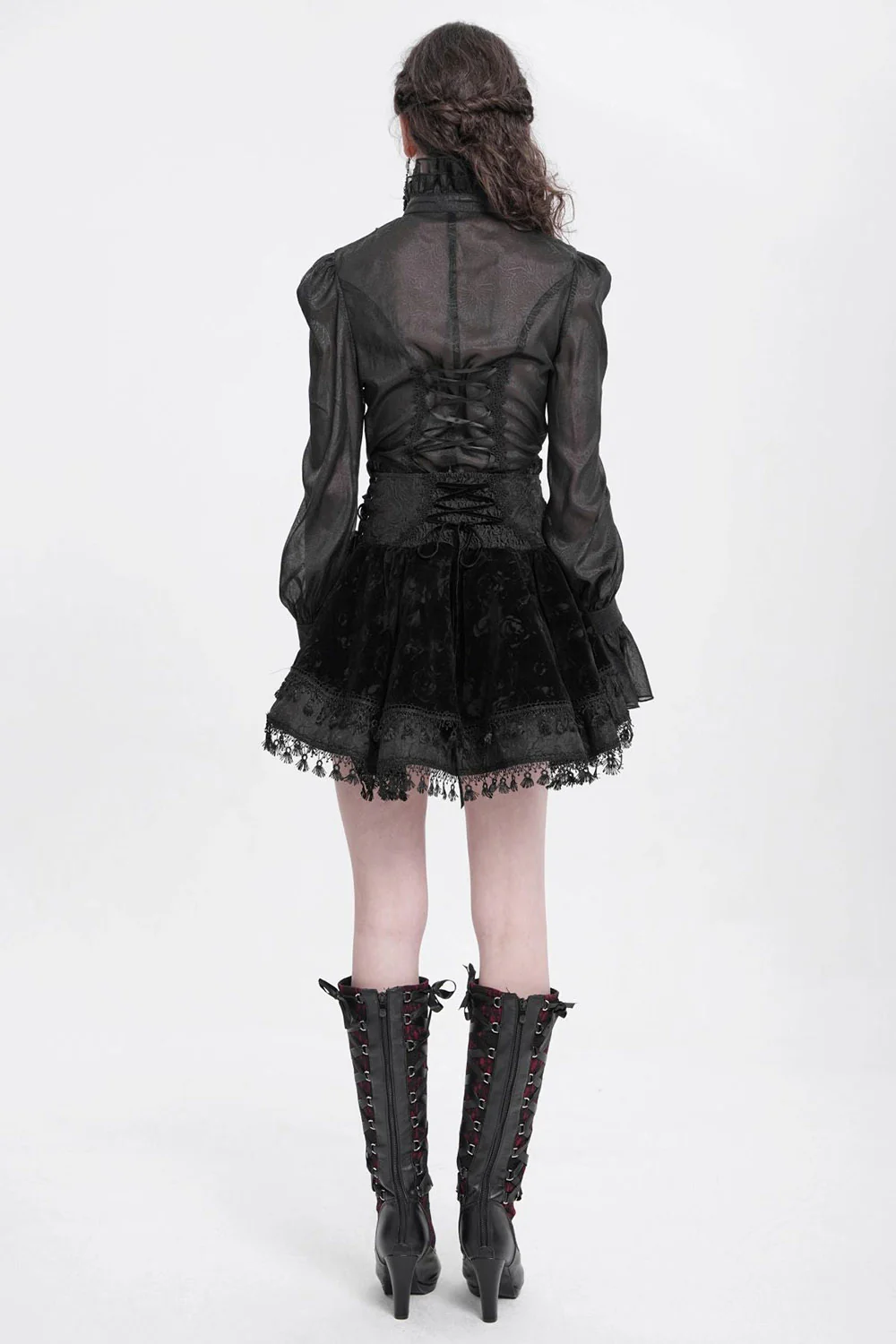 Dark Petals Flared Mini Skirt - Image 6