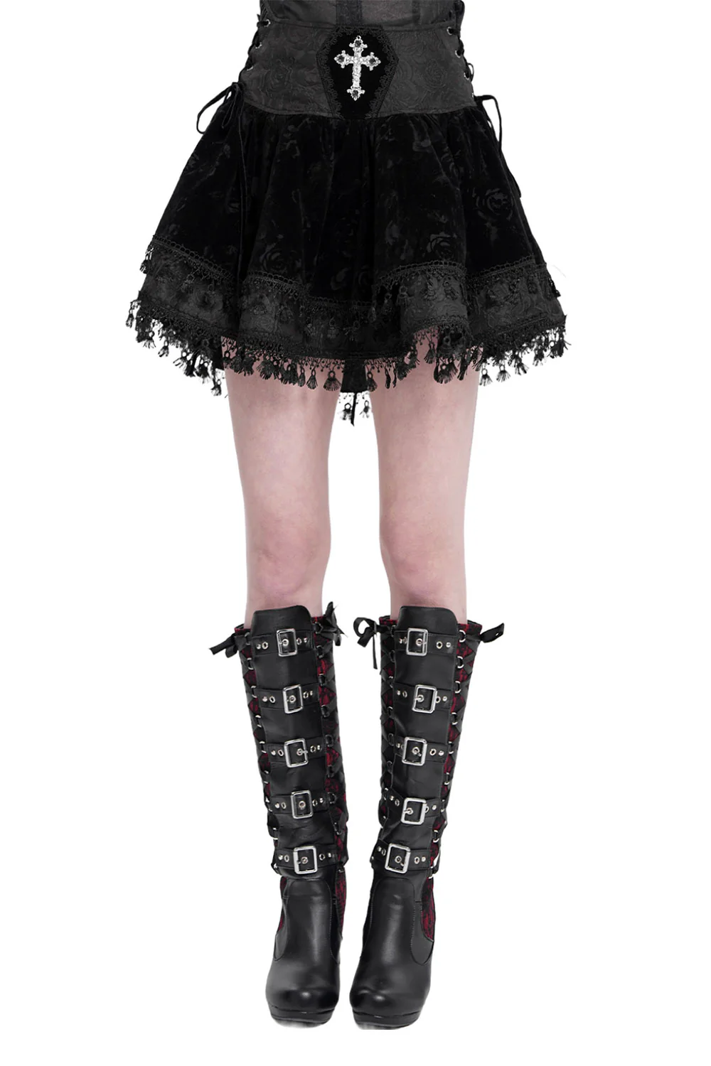 Dark Petals Flared Mini Skirt - Image 7