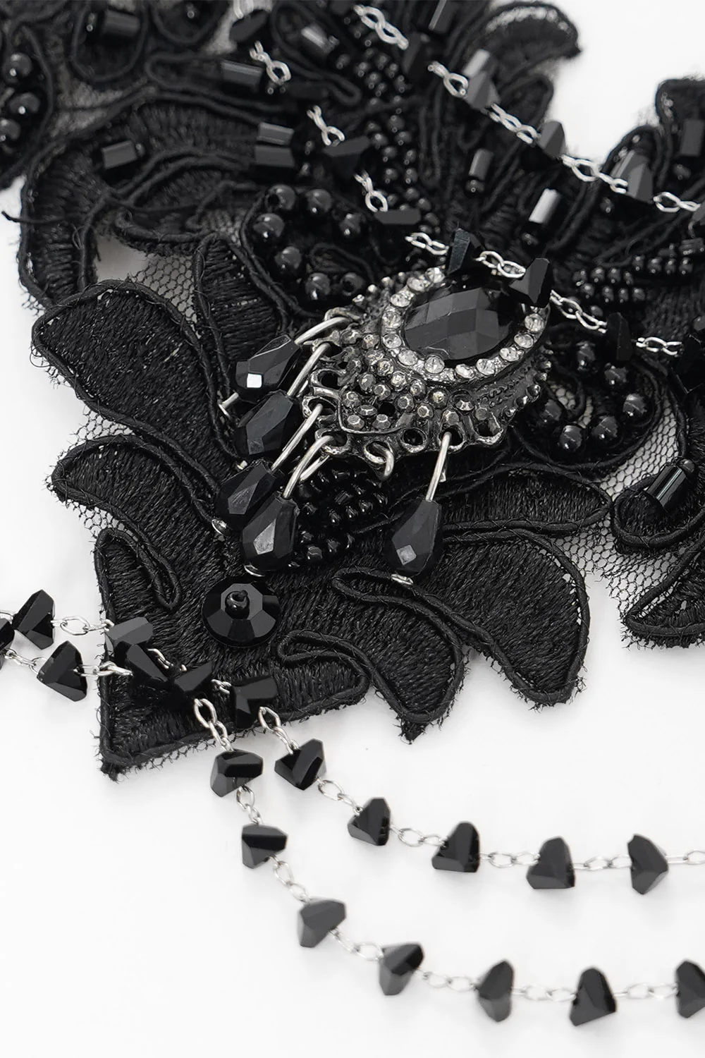 Dark Regency Embroidered Beaded Choker - Image 2