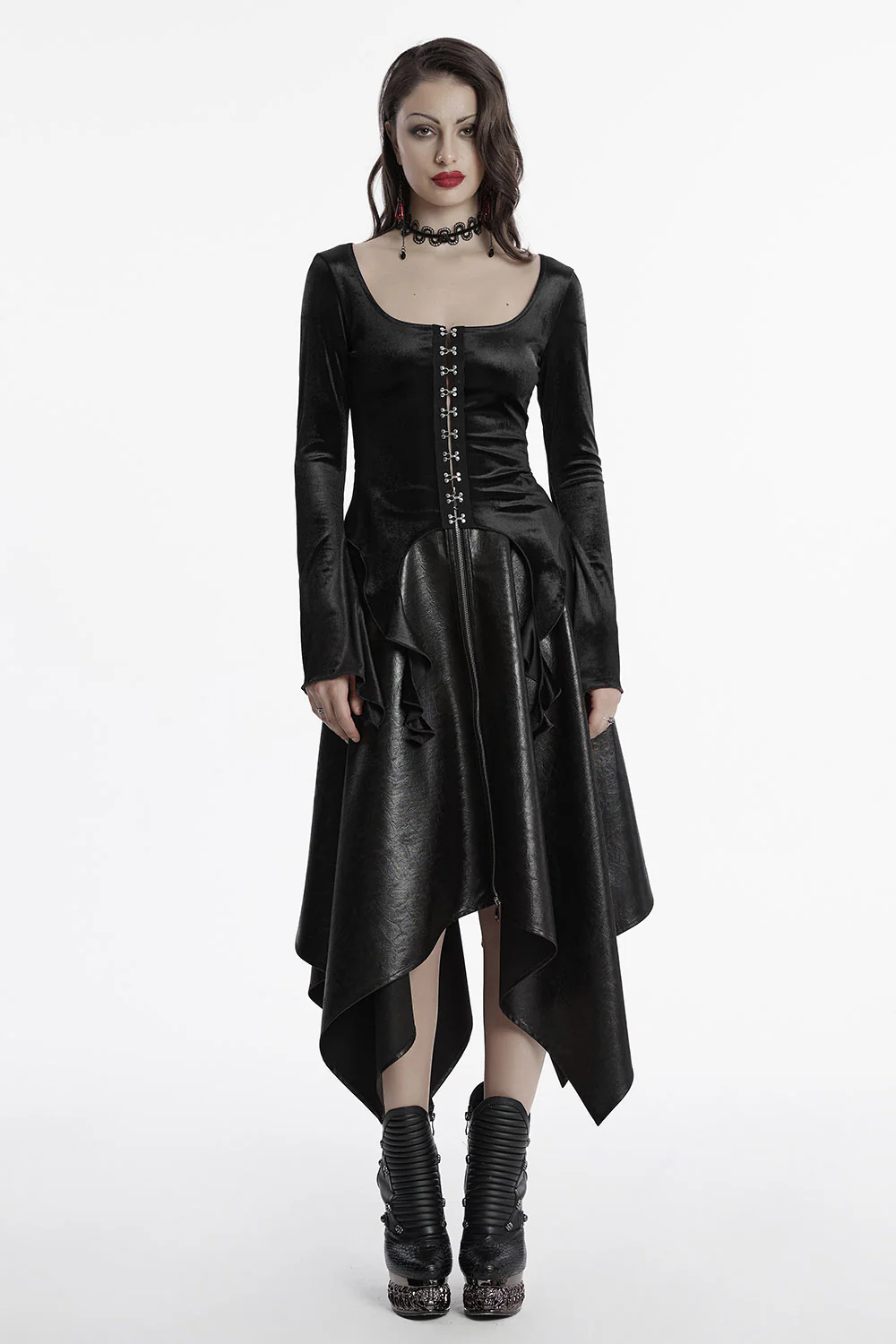 Dark Siren Velvet Long Sleeve Top [Black] - Image 3