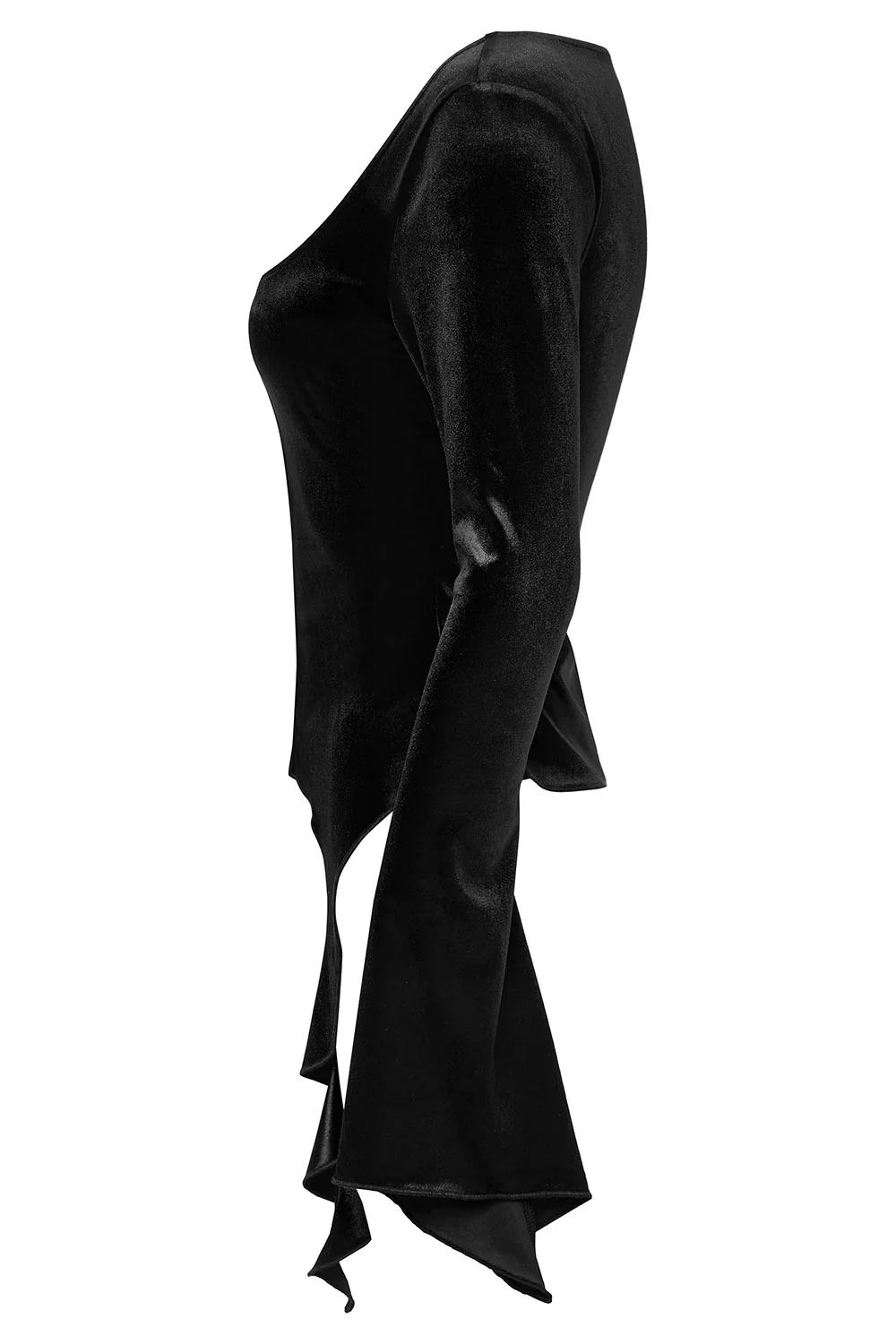 Dark Siren Velvet Long Sleeve Top [Black] - Image 7