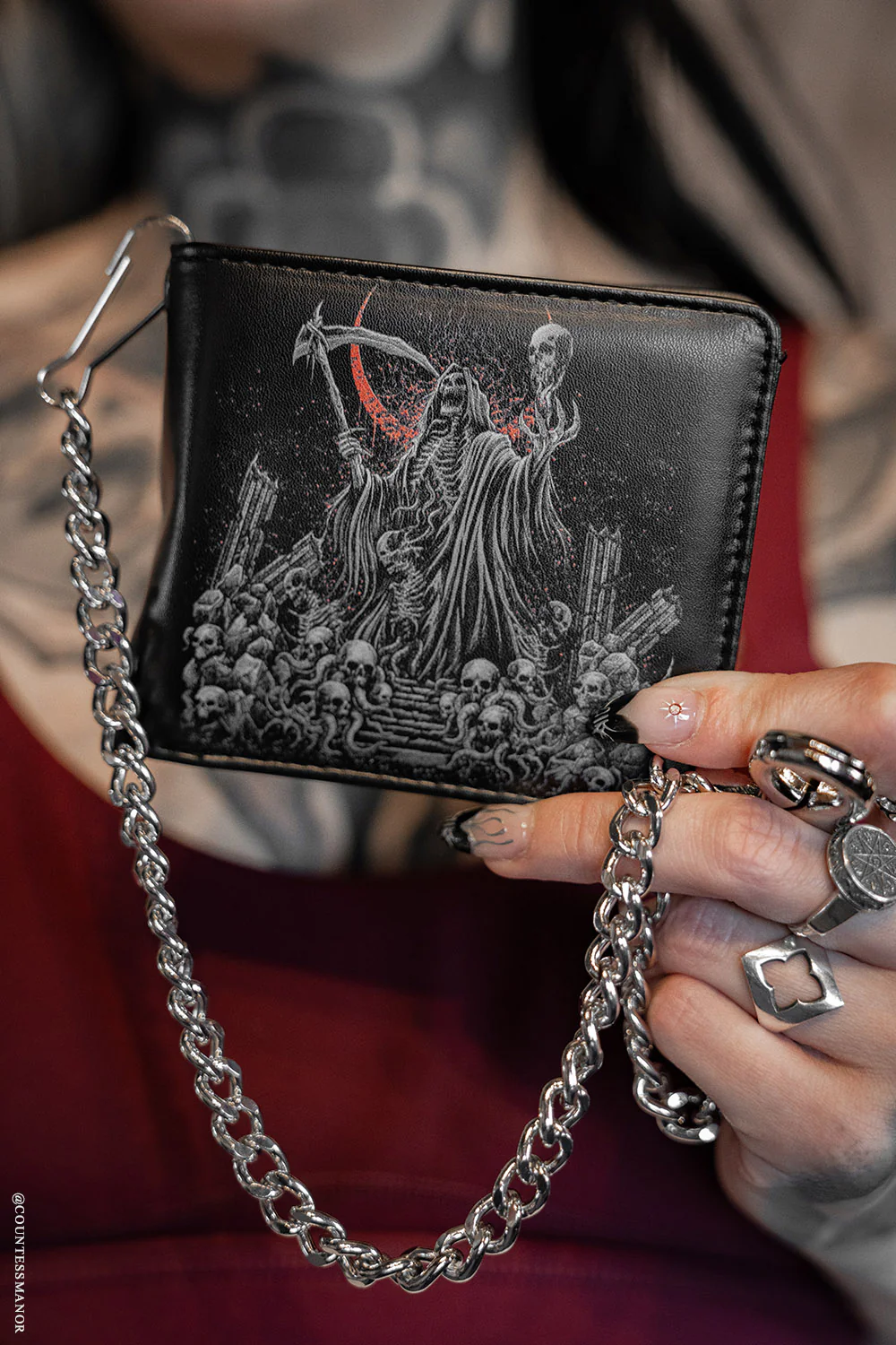 Dark Warlock Bifold Wallet w/ Chain