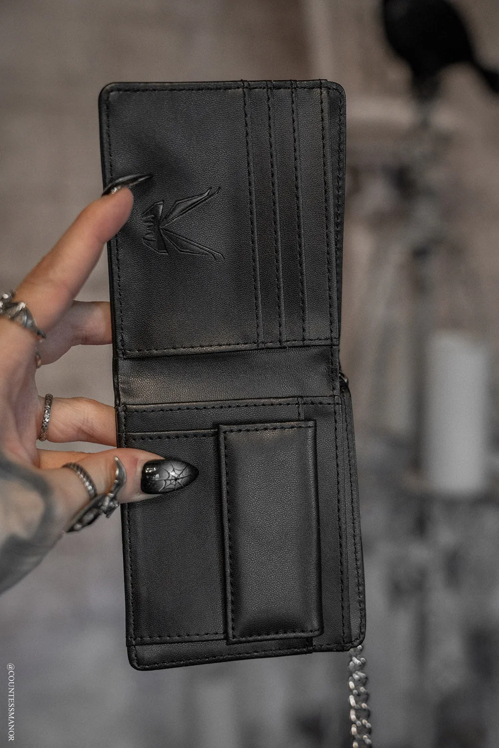 Dark Warlock Bifold Wallet w/ Chain - Image 4