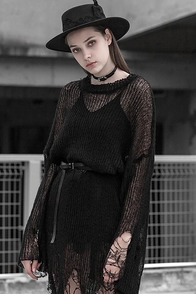 Darkness Distressed Oversized Sweater - Image 2