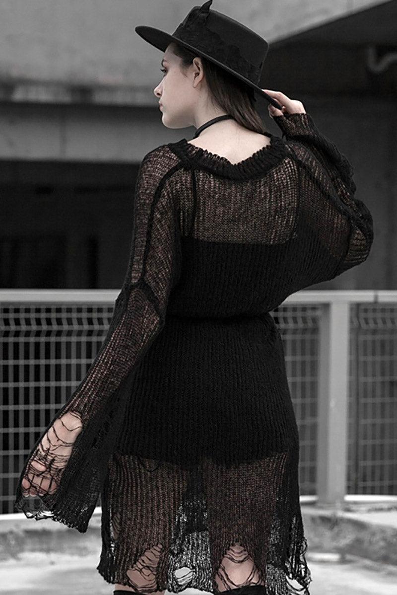 Darkness Distressed Oversized Sweater - Image 3