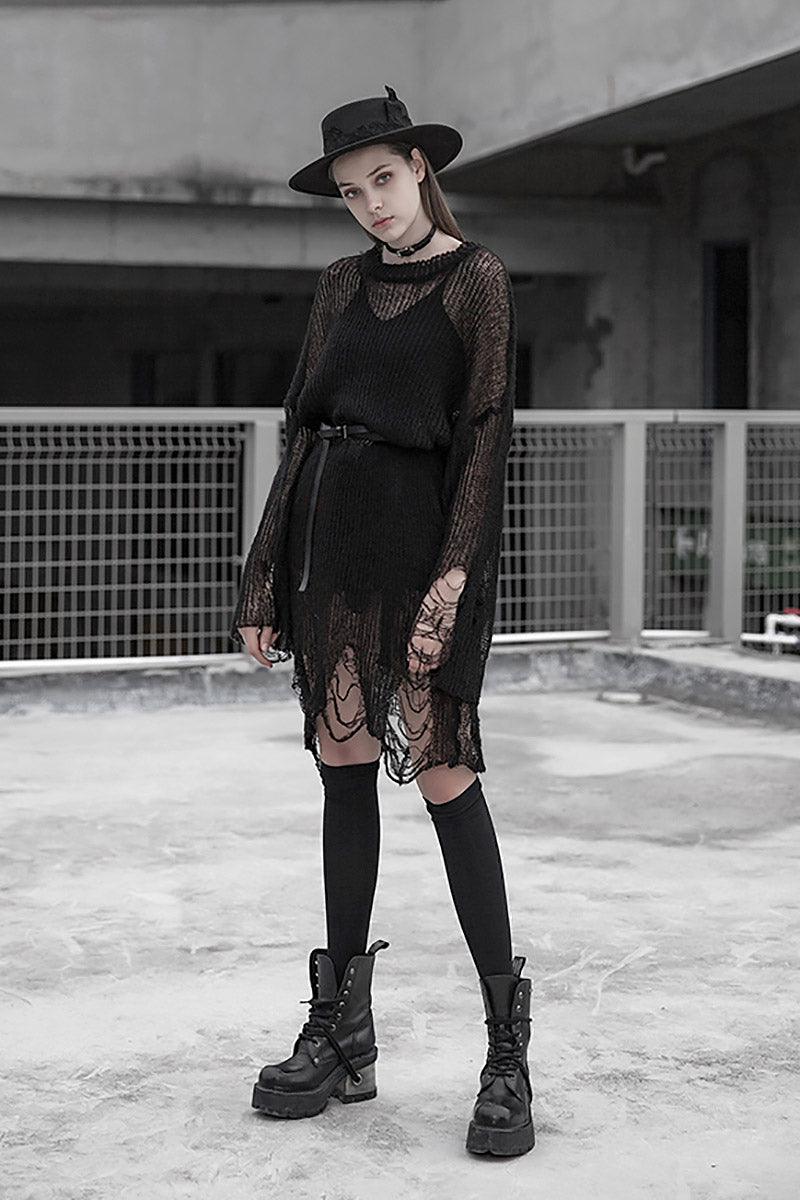 Darkness Distressed Oversized Sweater - Image 4