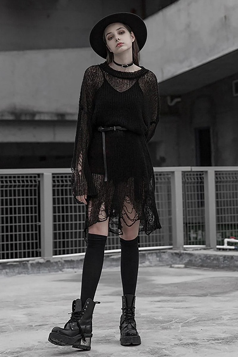 Darkness Distressed Oversized Sweater - Image 5